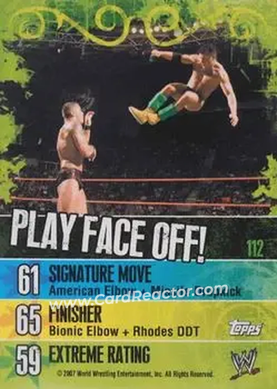 2007 Topps WWE Face-Off #112 - Dusty - Cody Rhodes - Back