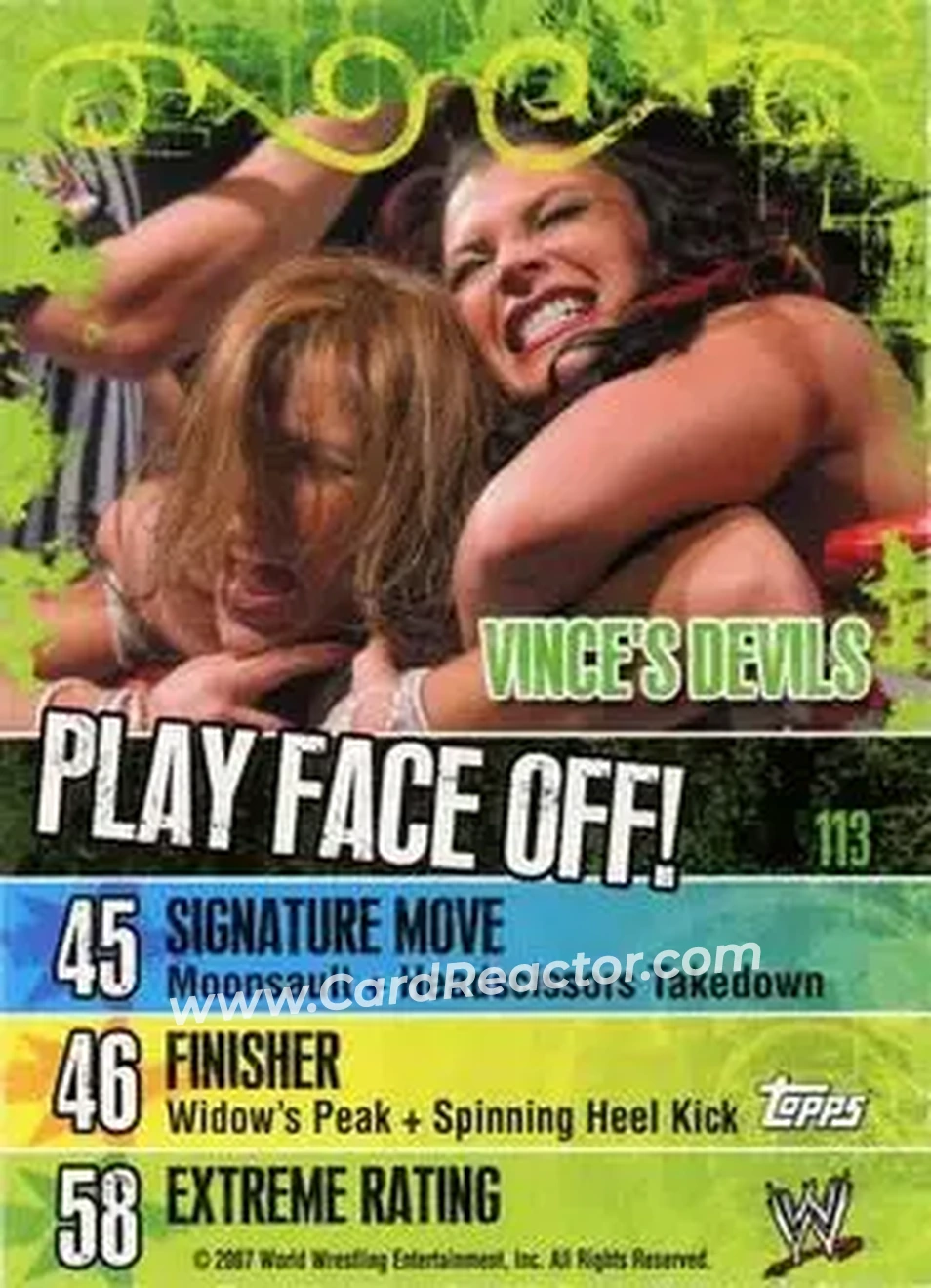 2007 Topps WWE Face-Off #113 - Candice - Victoria - Back