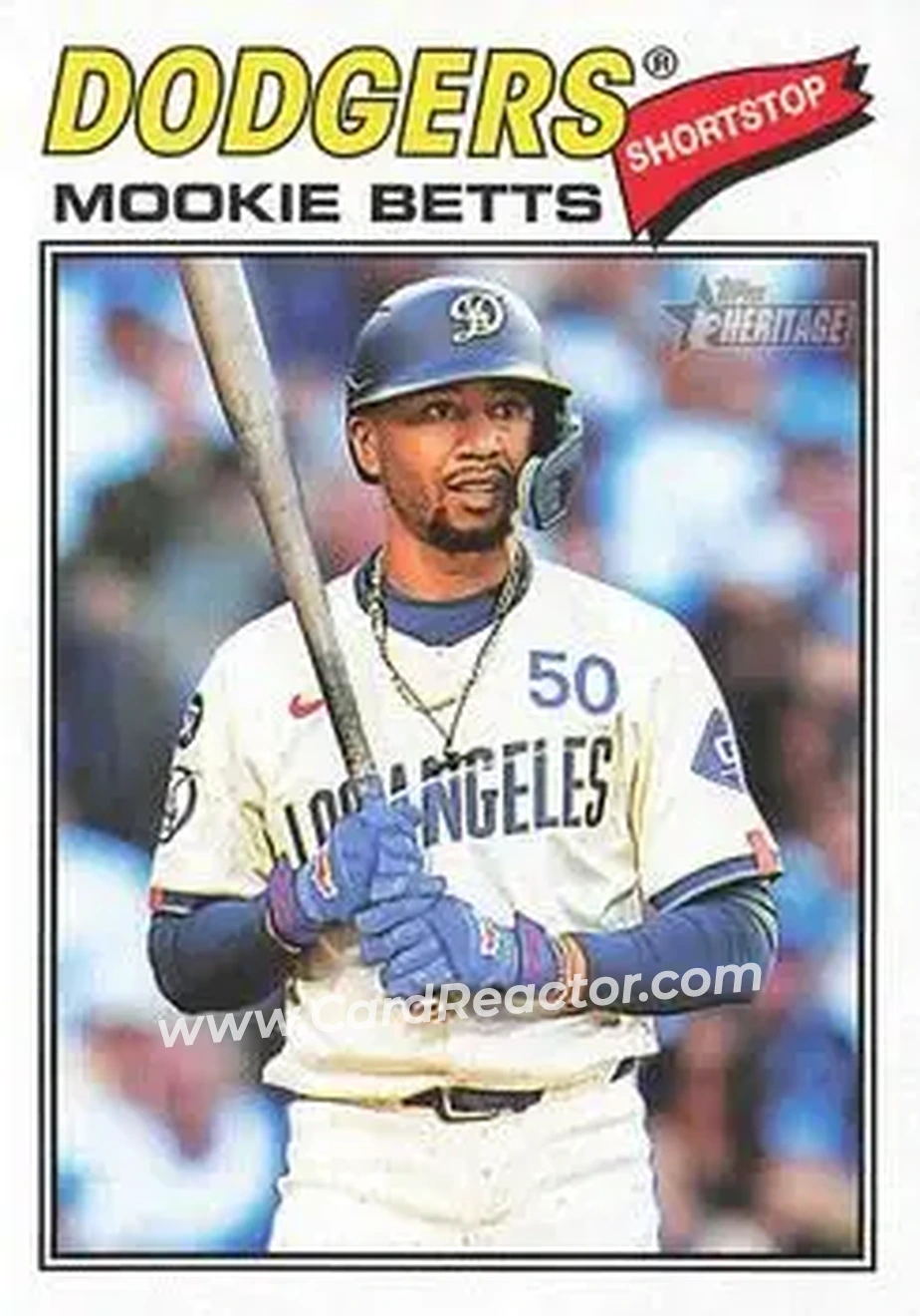 2026 Topps Heritage #12 - Mookie Betts - Los Angeles Dodgers - Front
