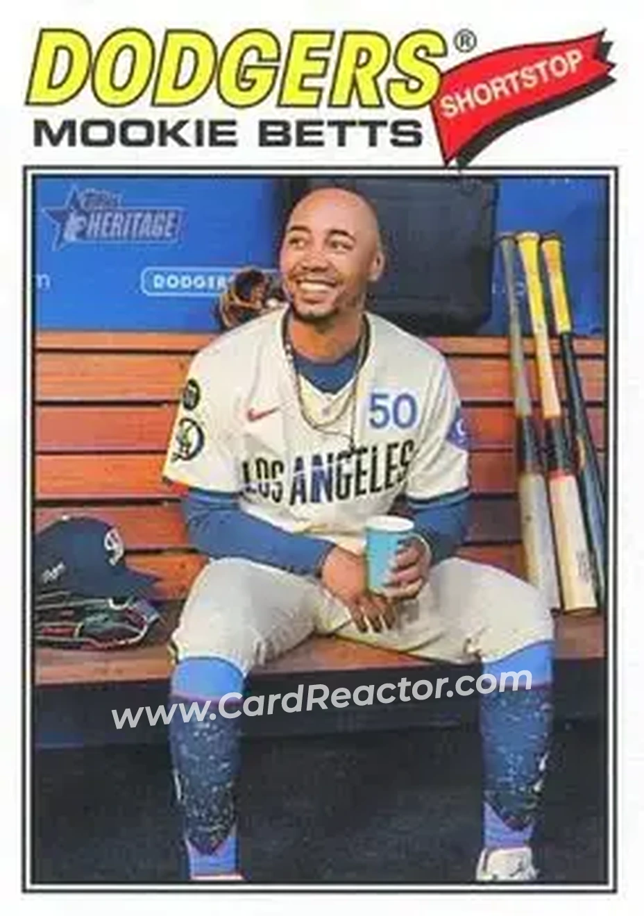 2026 Topps Heritage #12b - Mookie Betts - Los Angeles Dodgers - Front