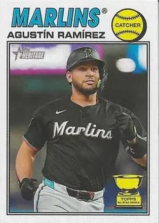 2026 Topps Heritage #13b - Agustín Ramírez - Miami Marlins