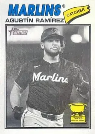 2026 Topps Heritage #13c - Agustín Ramírez - Miami Marlins