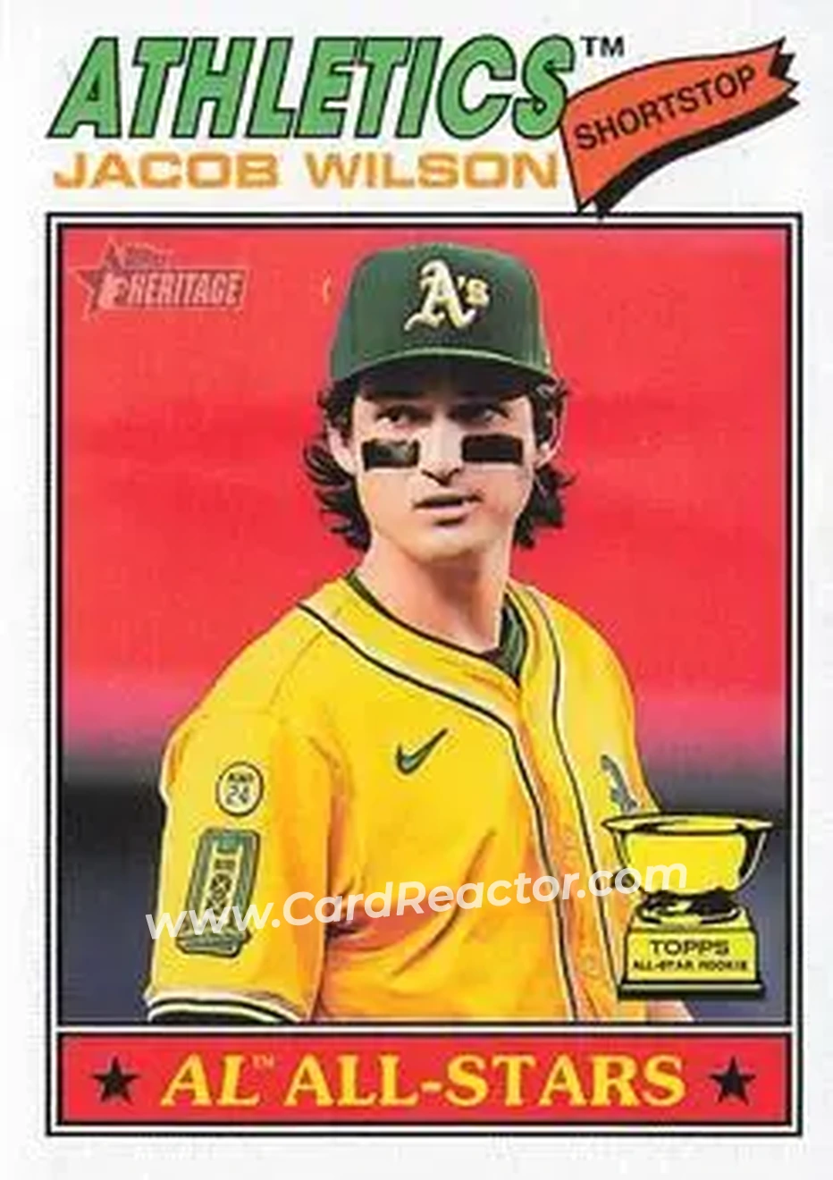 2026 Topps Heritage #17 - Jacob Wilson - Athletics - Front