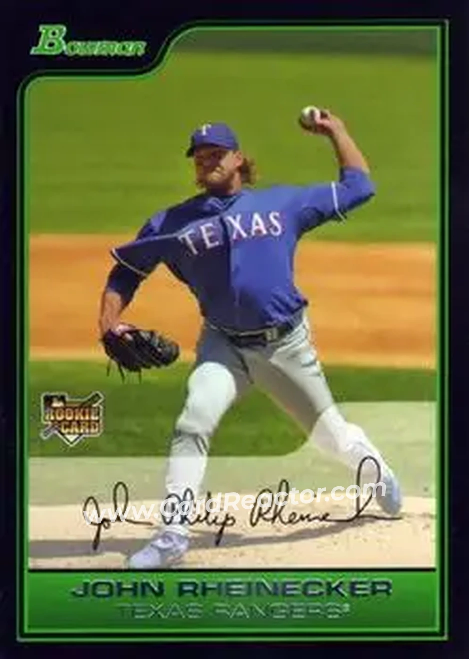 2006 Bowman Draft Picks & Prospects #BDP16 - John Rheinecker - Texas Rangers - Front 2006 Bowman Draft Picks & Prospects #BDP16 - John Rheinecker - Texas Rangers - Front