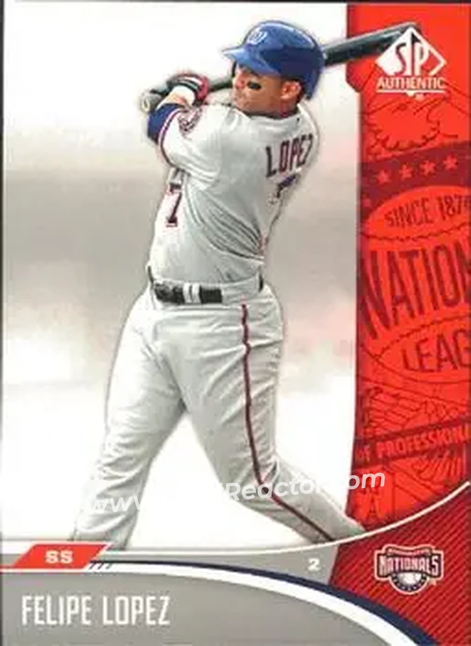 2006 SP Authentic #25 - Felipe Lopez - Washington Nationals - Front 2006 SP Authentic #25 - Felipe Lopez - Washington Nationals - Front