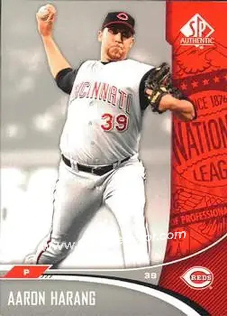 2006 SP Authentic #27 - Aaron Harang - Cincinnati Reds - Front 2006 SP Authentic #27 - Aaron Harang - Cincinnati Reds - Front