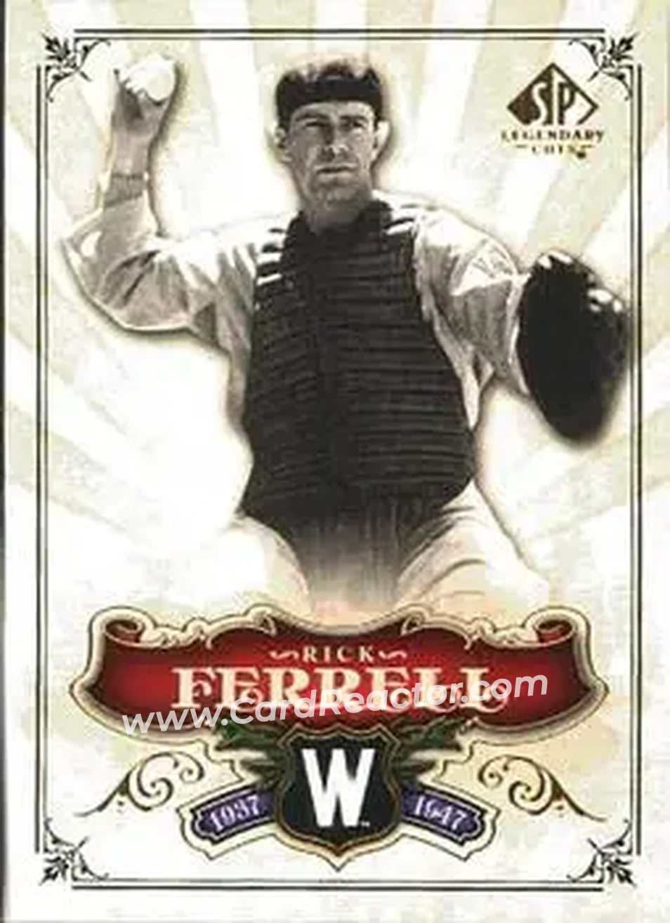 2006 SP Legendary Cuts #8 - Rick Ferrell - Washington Senators - Front 2006 SP Legendary Cuts #8 - Rick Ferrell - Washington Senators - Front