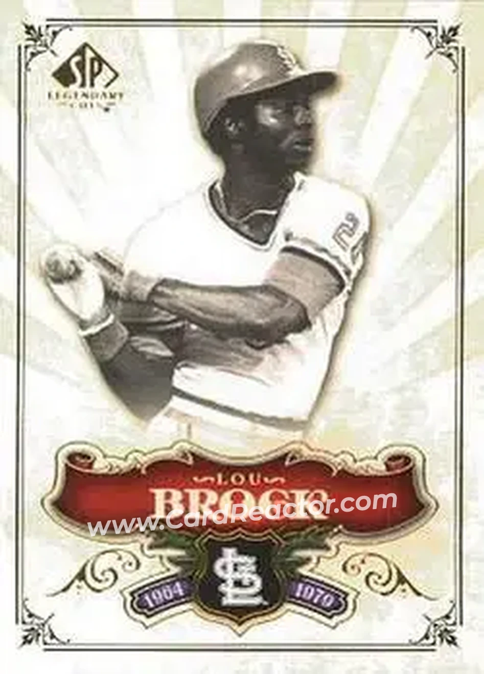 2006 SP Legendary Cuts #12 - Lou Brock - St. Louis Cardinals - Front 2006 SP Legendary Cuts #12 - Lou Brock - St. Louis Cardinals - Front