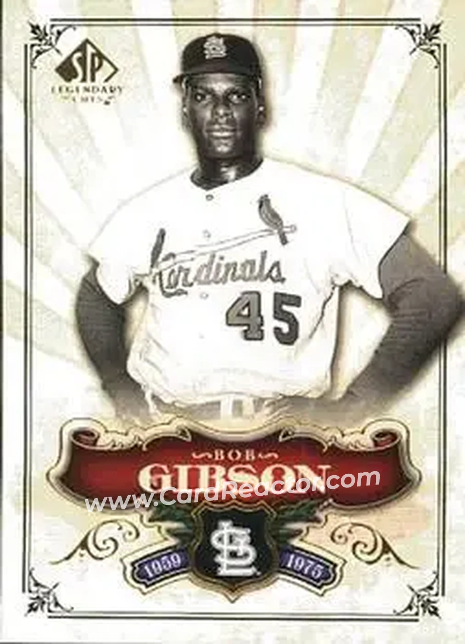 2006 SP Legendary Cuts #9 - Bob Gibson - St. Louis Cardinals - Front 2006 SP Legendary Cuts #9 - Bob Gibson - St. Louis Cardinals - Front