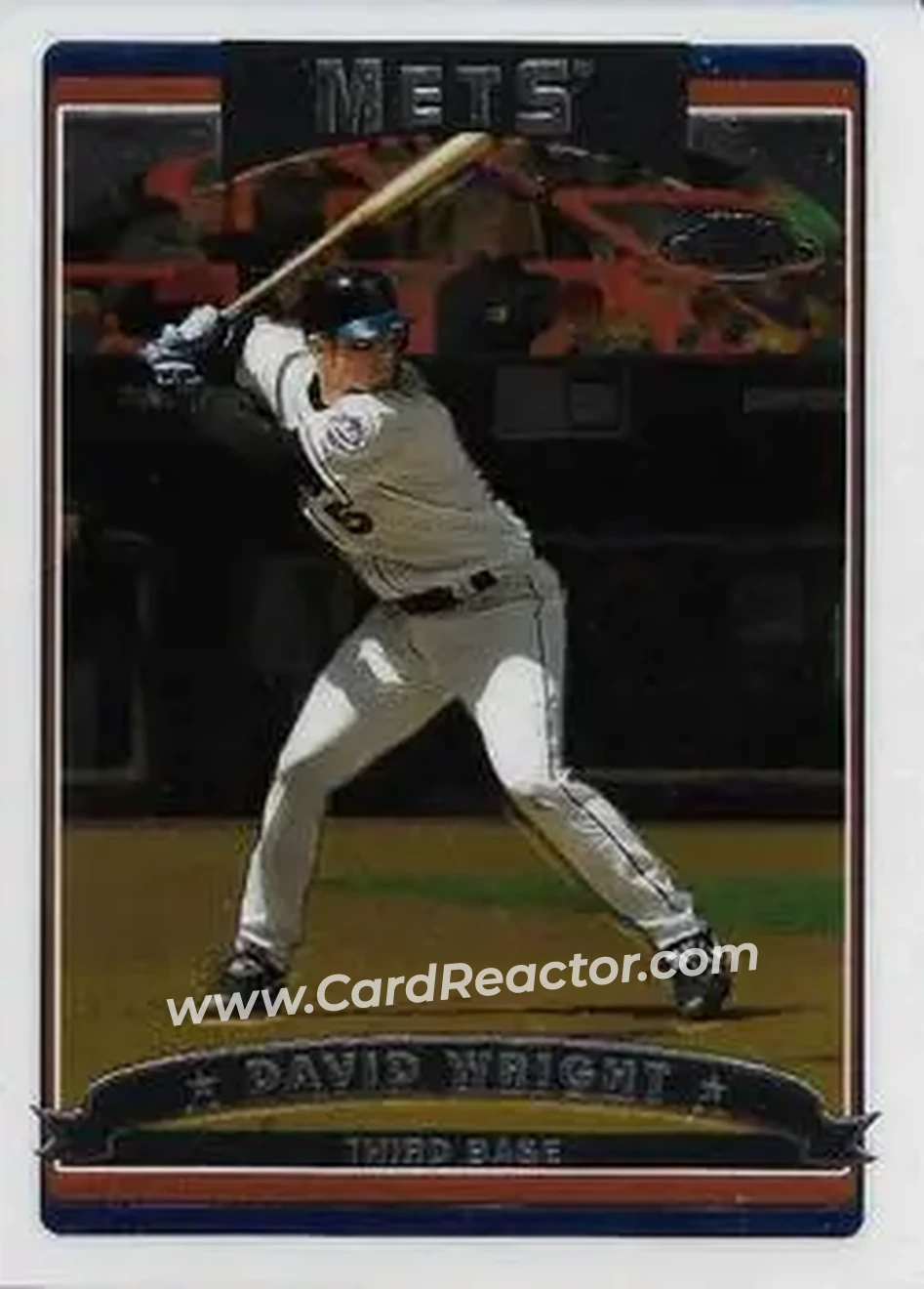 2006 Topps Chrome #8 - David Wright - New York Mets - Front 2006 Topps Chrome #8 - David Wright - New York Mets - Front