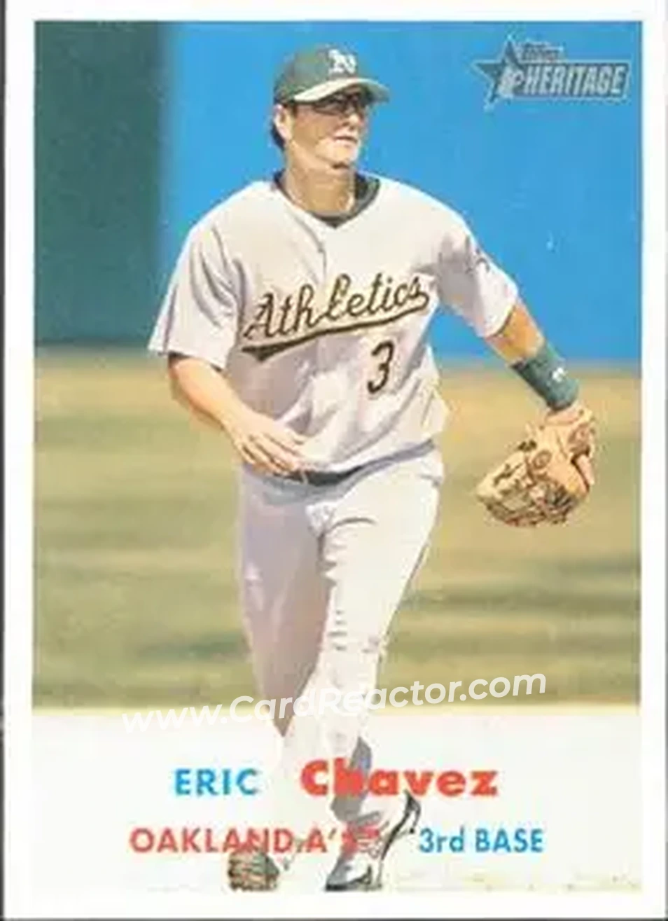 2006 Topps Heritage #6 - Eric Chavez - Oakland Athletics - Front