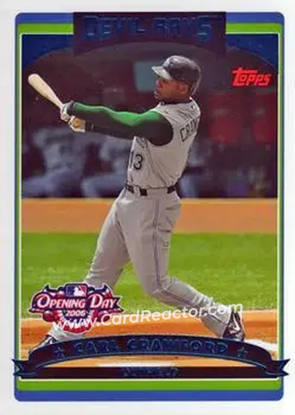 2006 Topps Opening Day #5 - Carl Crawford - Tampa Bay Devil Rays - Front