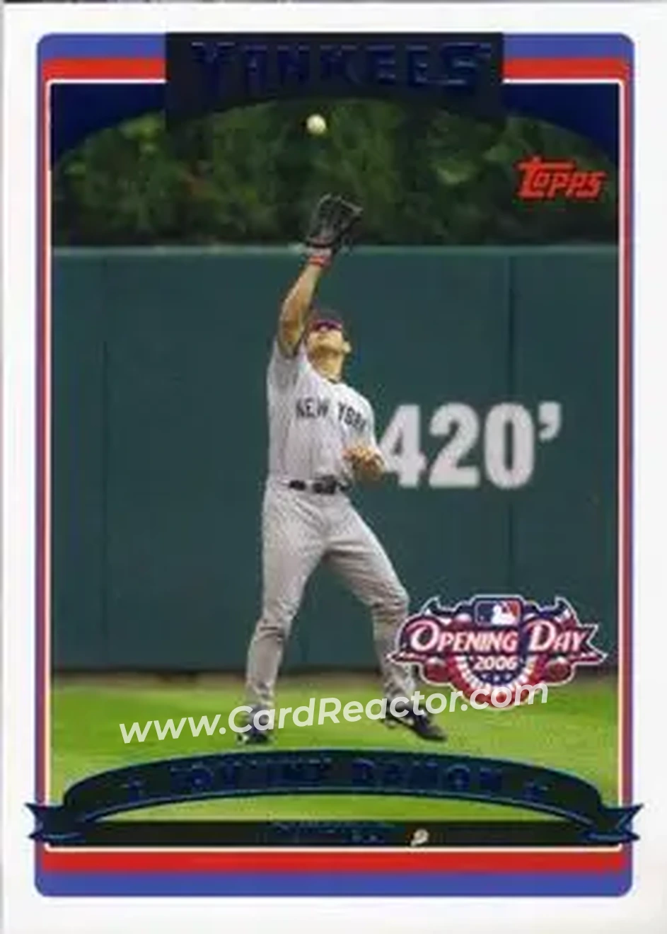 2006 Topps Opening Day #26 - Johnny Damon - New York Yankees - Front 2006 Topps Opening Day #26 - Johnny Damon - New York Yankees - Front