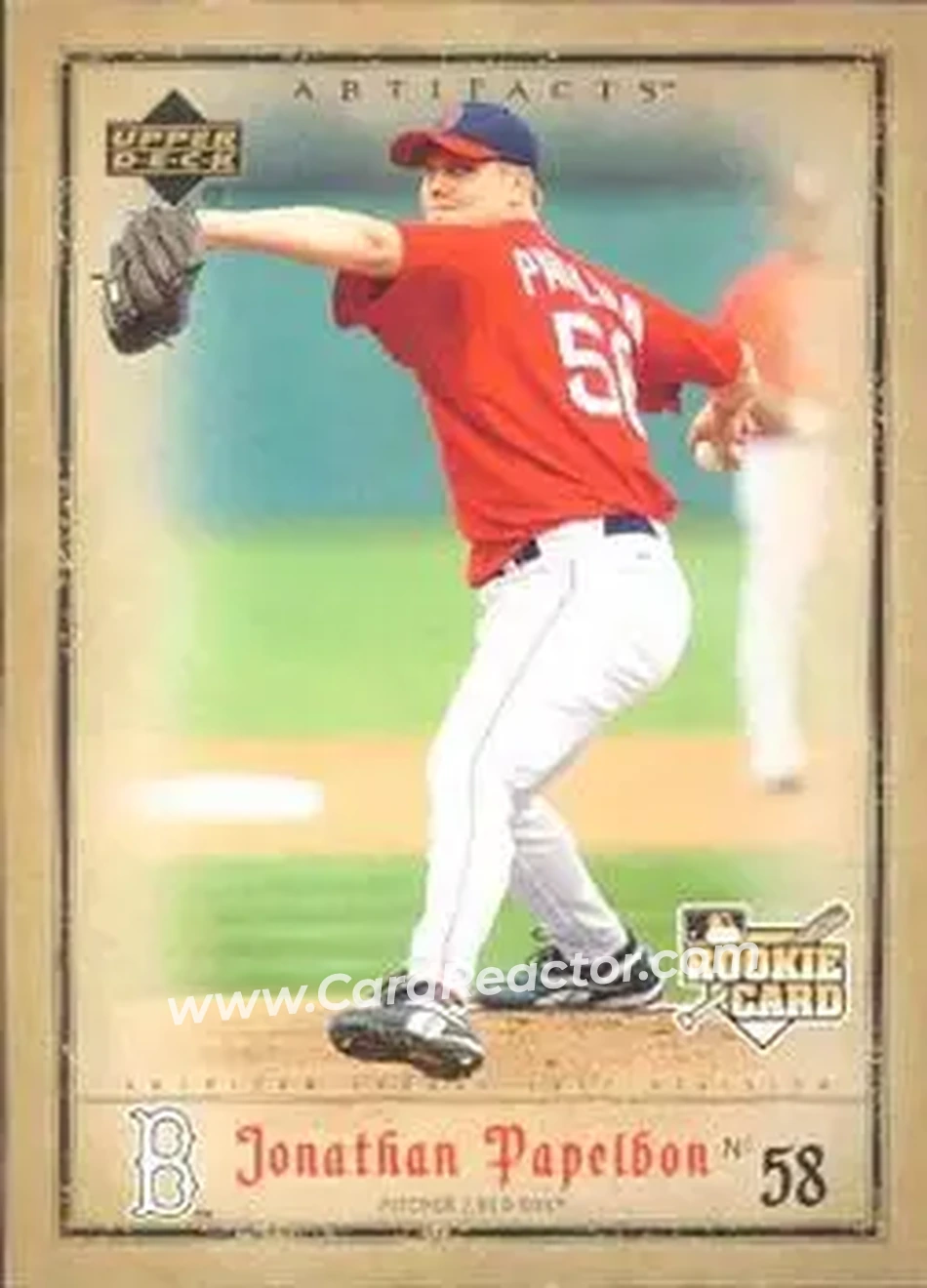 2006 Upper Deck Artifacts #15 - Jonathan Papelbon - Boston Red Sox - Front 2006 Upper Deck Artifacts #15 - Jonathan Papelbon - Boston Red Sox - Front