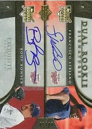 Francisco Liriano - Boof Bonser DRS, AU, SN55, EXCH - Minnesota Twins · 2006 Upper Deck Exquisite Collection #15