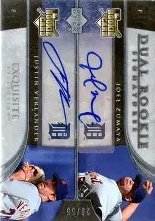 Joel Zumaya - Justin Verlander DRS, AU, SN55, EXCH - Detroit Tigers · 2006 Upper Deck Exquisite Collection #16