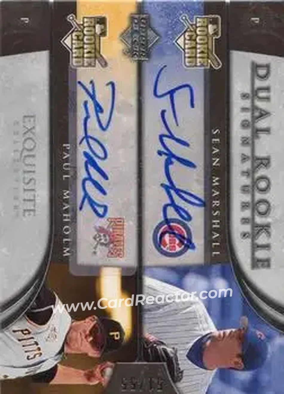2006 Upper Deck Exquisite Collection #25 - Sean Marshall - Paul Maholm DRS, AU, SN55, EXCH - Chicago Cubs - Pittsburgh Pirates - Front