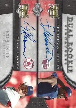 Francisco Liriano - Craig Hansen DRS, AU, RC, SN55, EXCH - Minnesota Twins - Boston Red Sox · 2006 Upper Deck Exquisite Collection #89