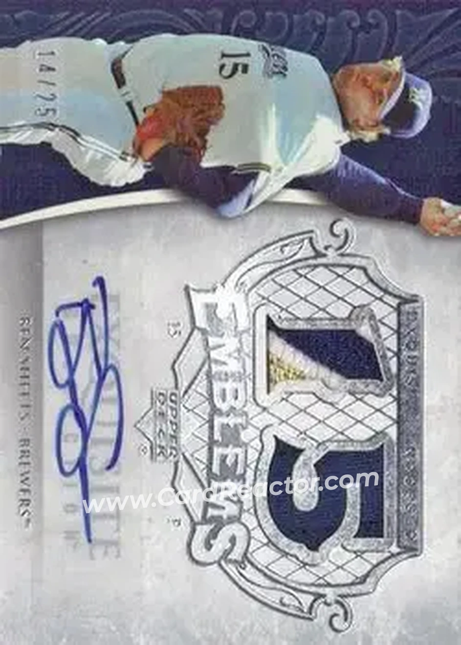 2006 Upper Deck Exquisite Collection - Exquisite Endorsed Emblems #EE-BS - Ben Sheets - Milwaukee Brewers - Front 2006 Upper Deck Exquisite Collection - Exquisite Endorsed Emblems #EE-BS - Ben Sheets - Milwaukee Brewers - Front
