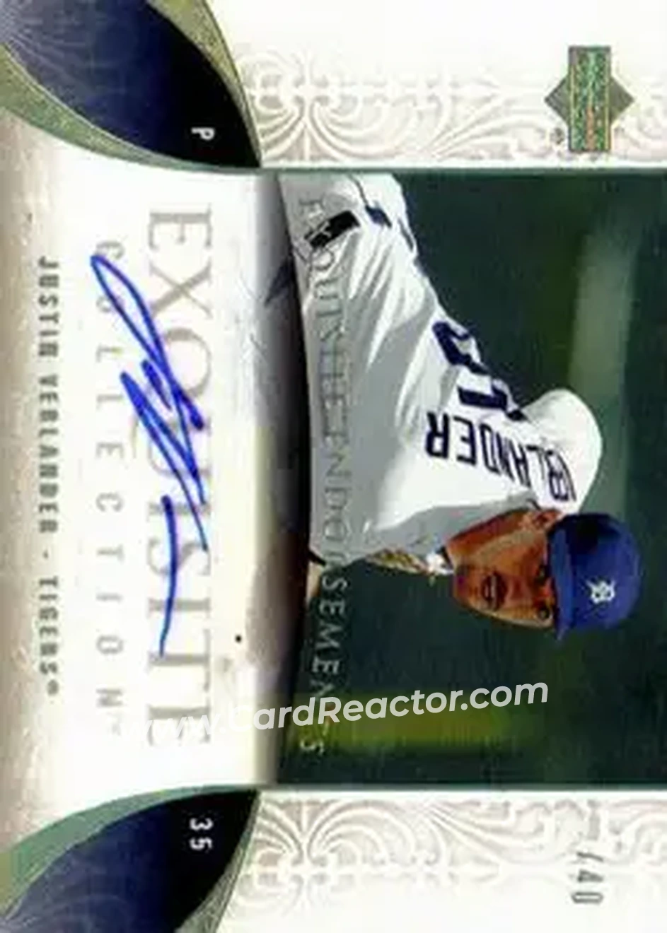 2006 Upper Deck Exquisite Collection - Exquisite Endorsements #EN-JV - Justin Verlander - Detroit Tigers - Front 2006 Upper Deck Exquisite Collection - Exquisite Endorsements #EN-JV - Justin Verlander - Detroit Tigers - Front