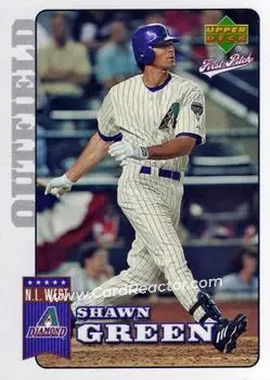 2006 Upper Deck First Pitch #6 - Shawn Green - Arizona Diamondbacks - Front 2006 Upper Deck First Pitch #6 - Shawn Green - Arizona Diamondbacks - Front