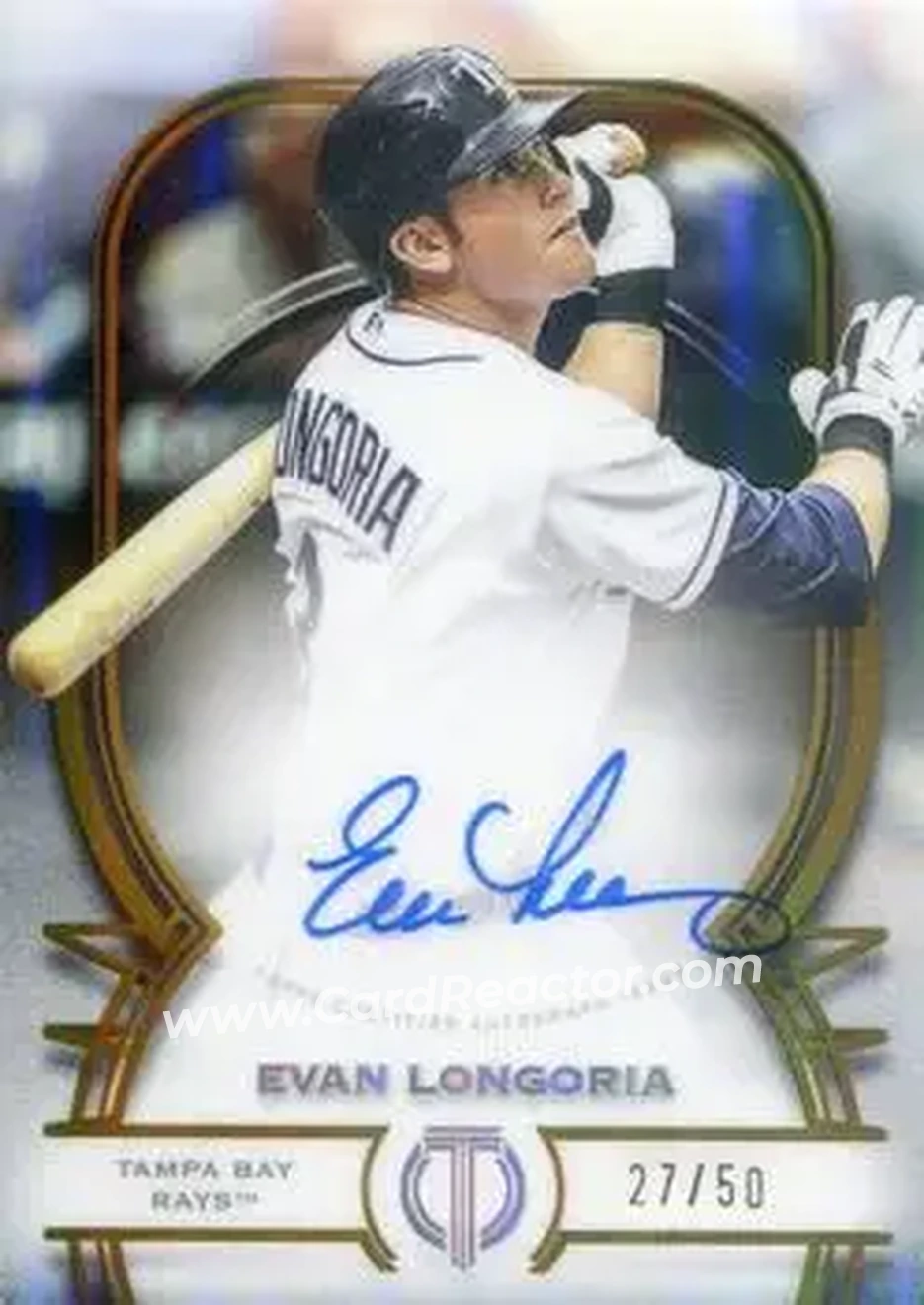 2026 Topps Tribute - Tribute Autographs Gold #TA-EL - Evan Longoria - Tampa Bay Rays - Front 2026 Topps Tribute - Tribute Autographs Gold #TA-EL - Evan Longoria - Tampa Bay Rays - Front