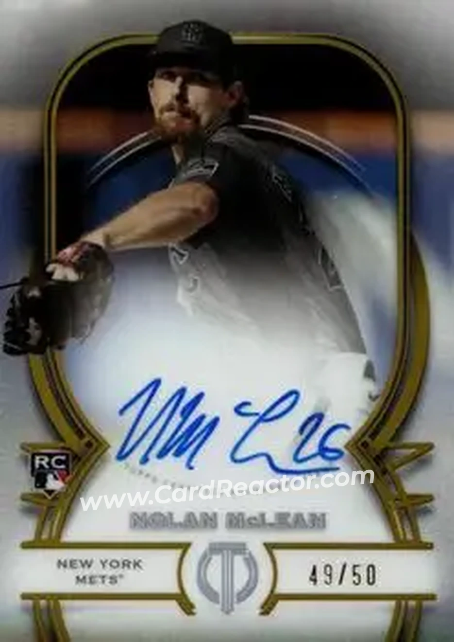 2026 Topps Tribute - Tribute Autographs Gold #TA-NM - Nolan McLean - New York Mets - Front 2026 Topps Tribute - Tribute Autographs Gold #TA-NM - Nolan McLean - New York Mets - Front