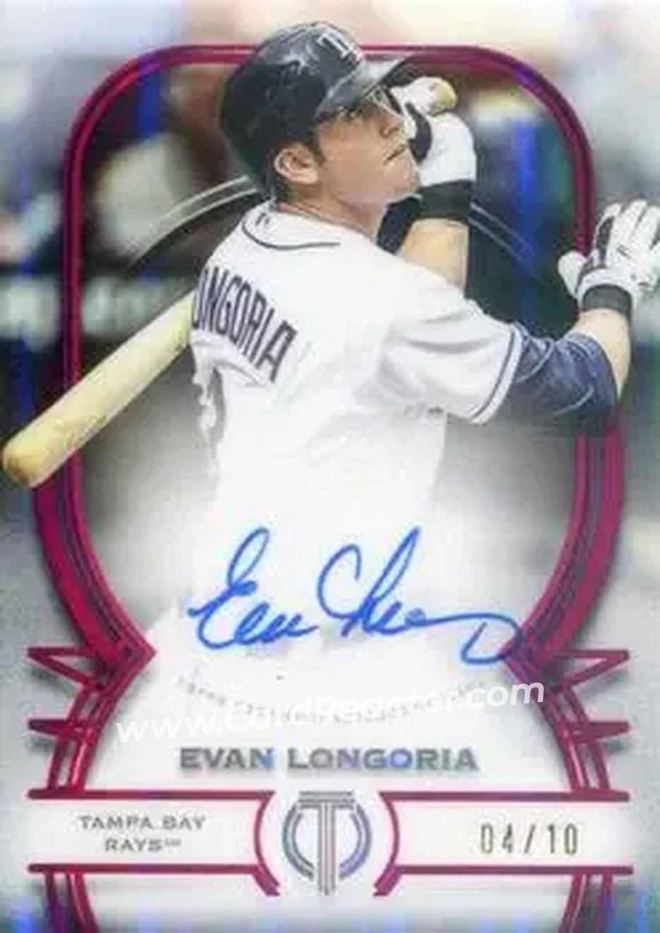 2026 Topps Tribute - Tribute Autographs Pink #TA-EL - Evan Longoria - Tampa Bay Rays - Front 2026 Topps Tribute - Tribute Autographs Pink #TA-EL - Evan Longoria - Tampa Bay Rays - Front