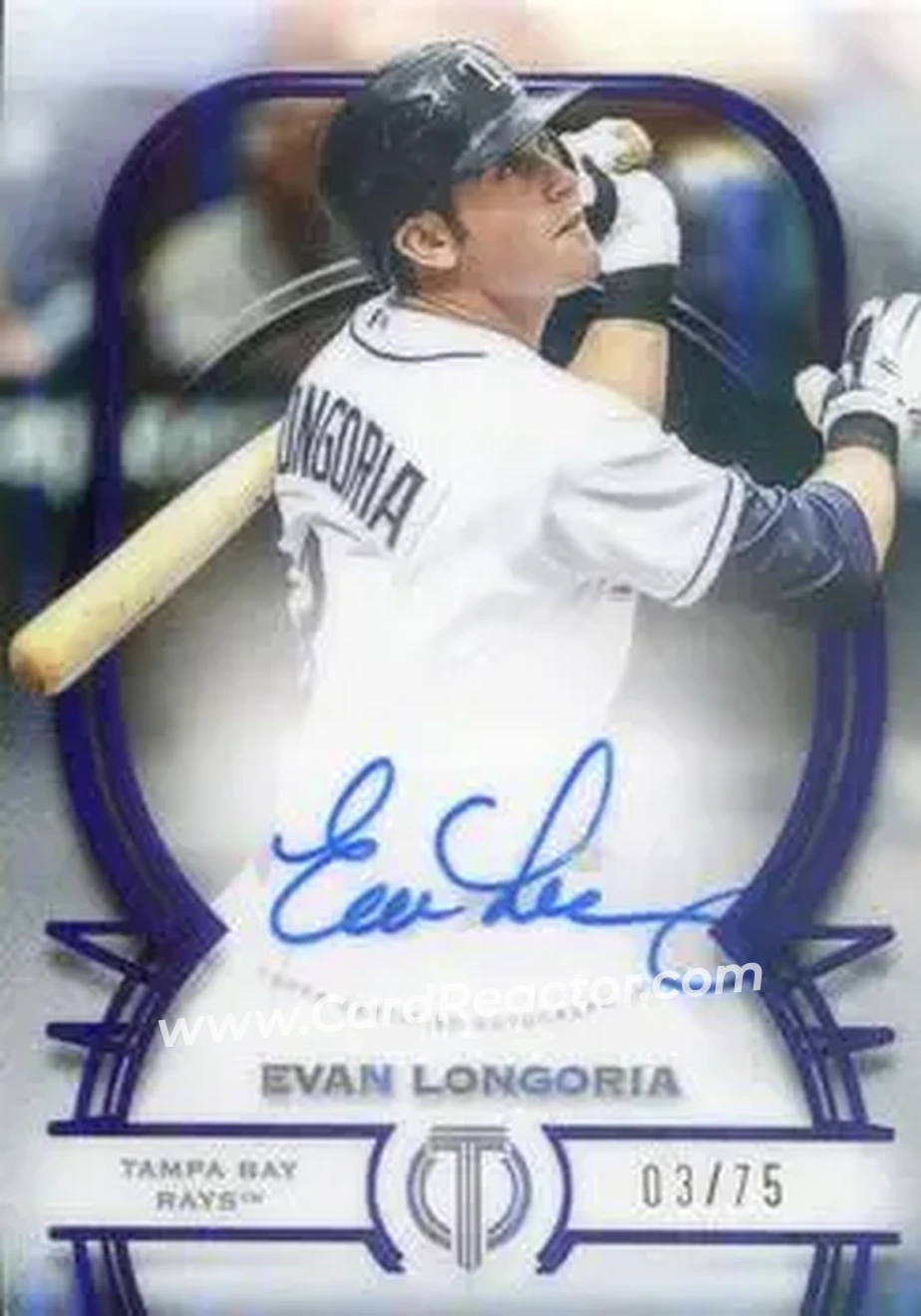 2026 Topps Tribute - Tribute Autographs Purple #TA-EL - Evan Longoria - Tampa Bay Rays - Front 2026 Topps Tribute - Tribute Autographs Purple #TA-EL - Evan Longoria - Tampa Bay Rays - Front