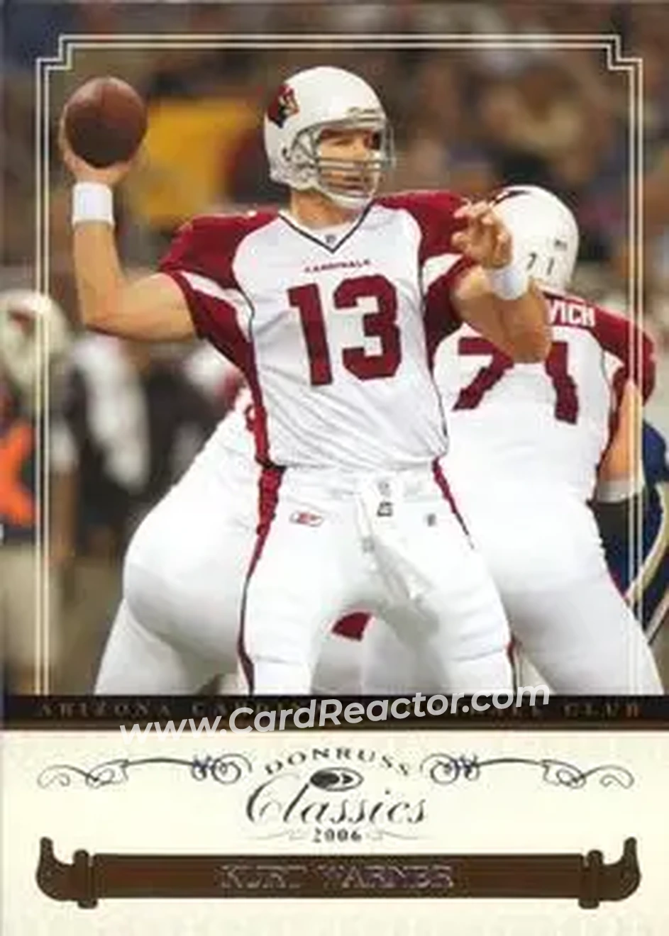 2006 Donruss Classics #2 - Kurt Warner - Arizona Cardinals - Front 2006 Donruss Classics #2 - Kurt Warner - Arizona Cardinals - Front