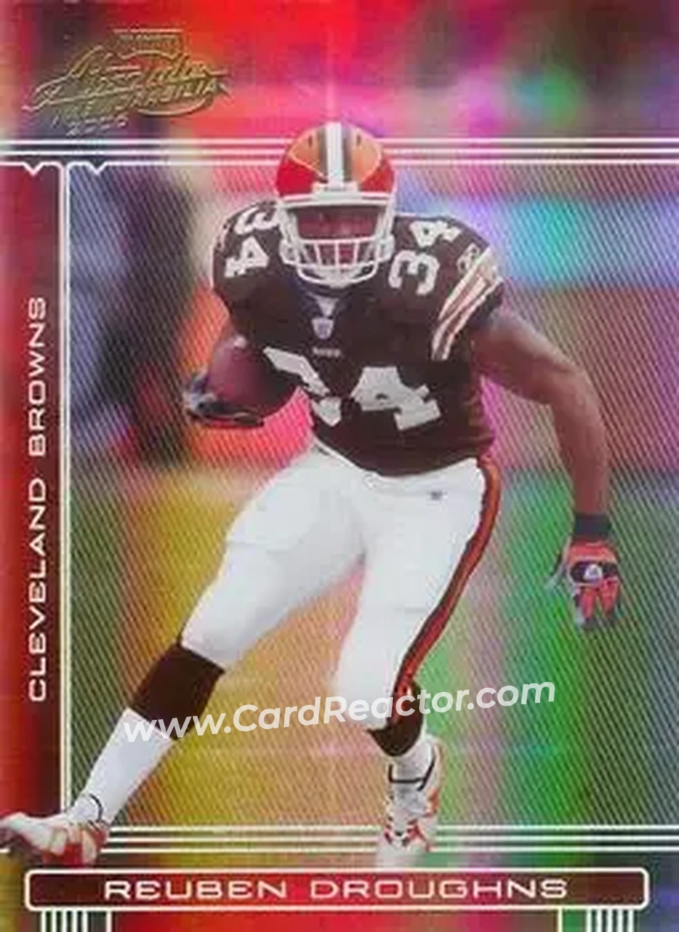 2006 Playoff Absolute Memorabilia #39 - Reuben Droughns - Cleveland Browns - Front 2006 Playoff Absolute Memorabilia #39 - Reuben Droughns - Cleveland Browns - Front