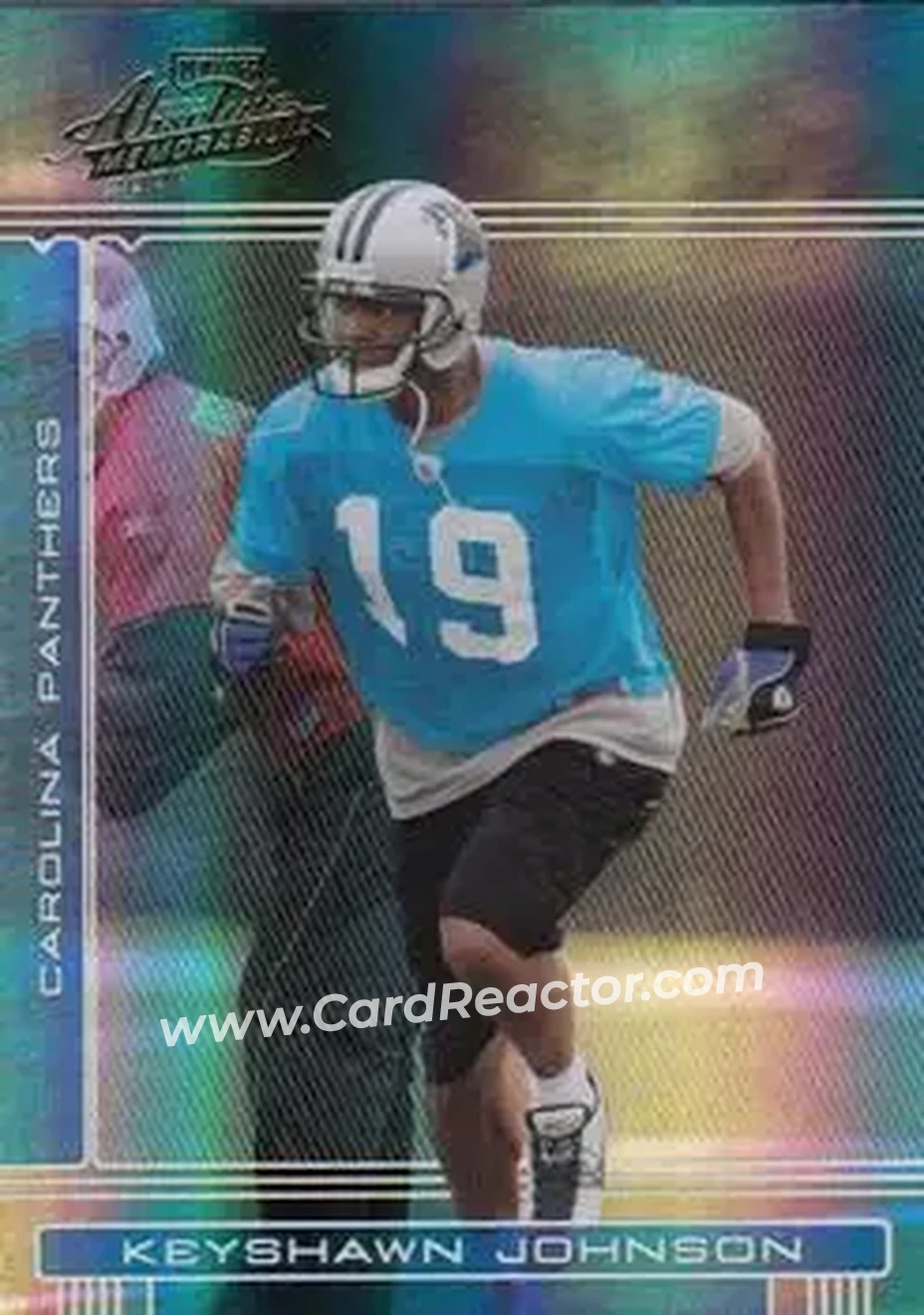 2006 Playoff Absolute Memorabilia #44 - Keyshawn Johnson - Carolina Panthers - Front 2006 Playoff Absolute Memorabilia #44 - Keyshawn Johnson - Carolina Panthers - Front