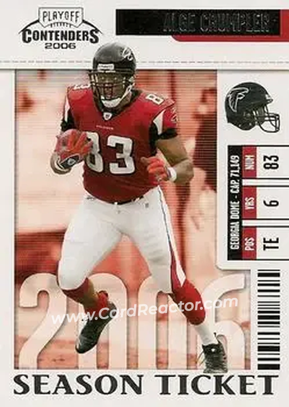 2006 Playoff Contenders #4 - Alge Crumpler - Atlanta Falcons - Front