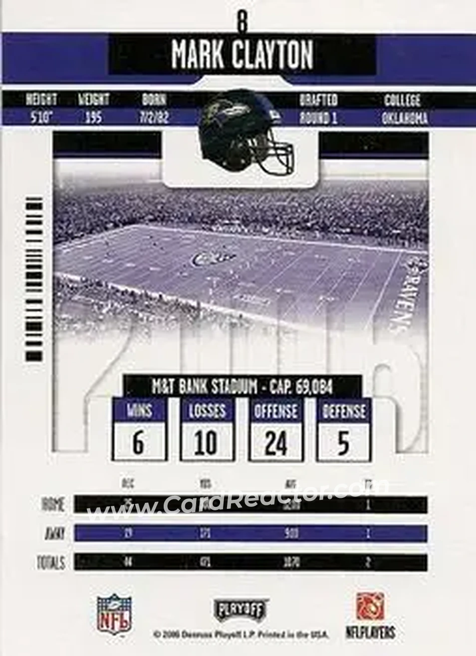 2006 Playoff Contenders #8 - Mark Clayton - Baltimore Ravens - Back