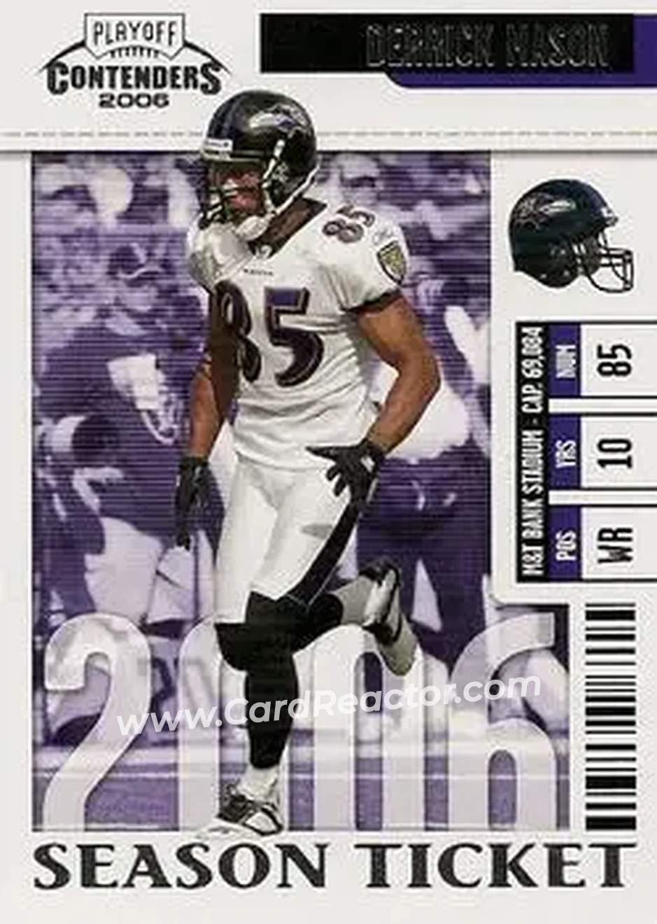 2006 Playoff Contenders #9 - Derrick Mason - Baltimore Ravens - Front