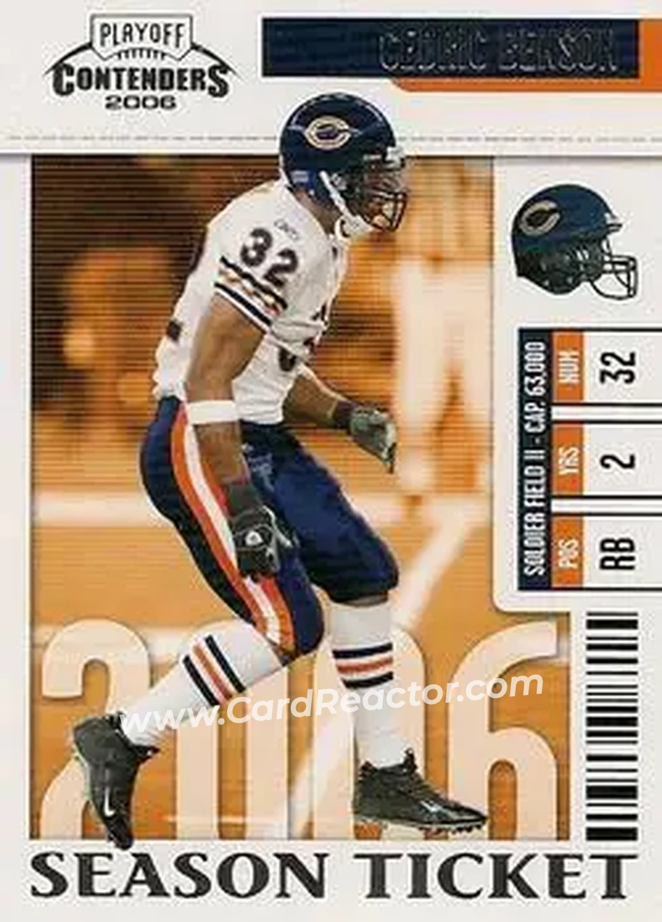 2006 Playoff Contenders #15 - Cedric Benson - Chicago Bears - Front