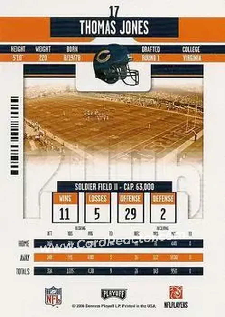 2006 Playoff Contenders #17 - Thomas Jones - Chicago Bears - Back