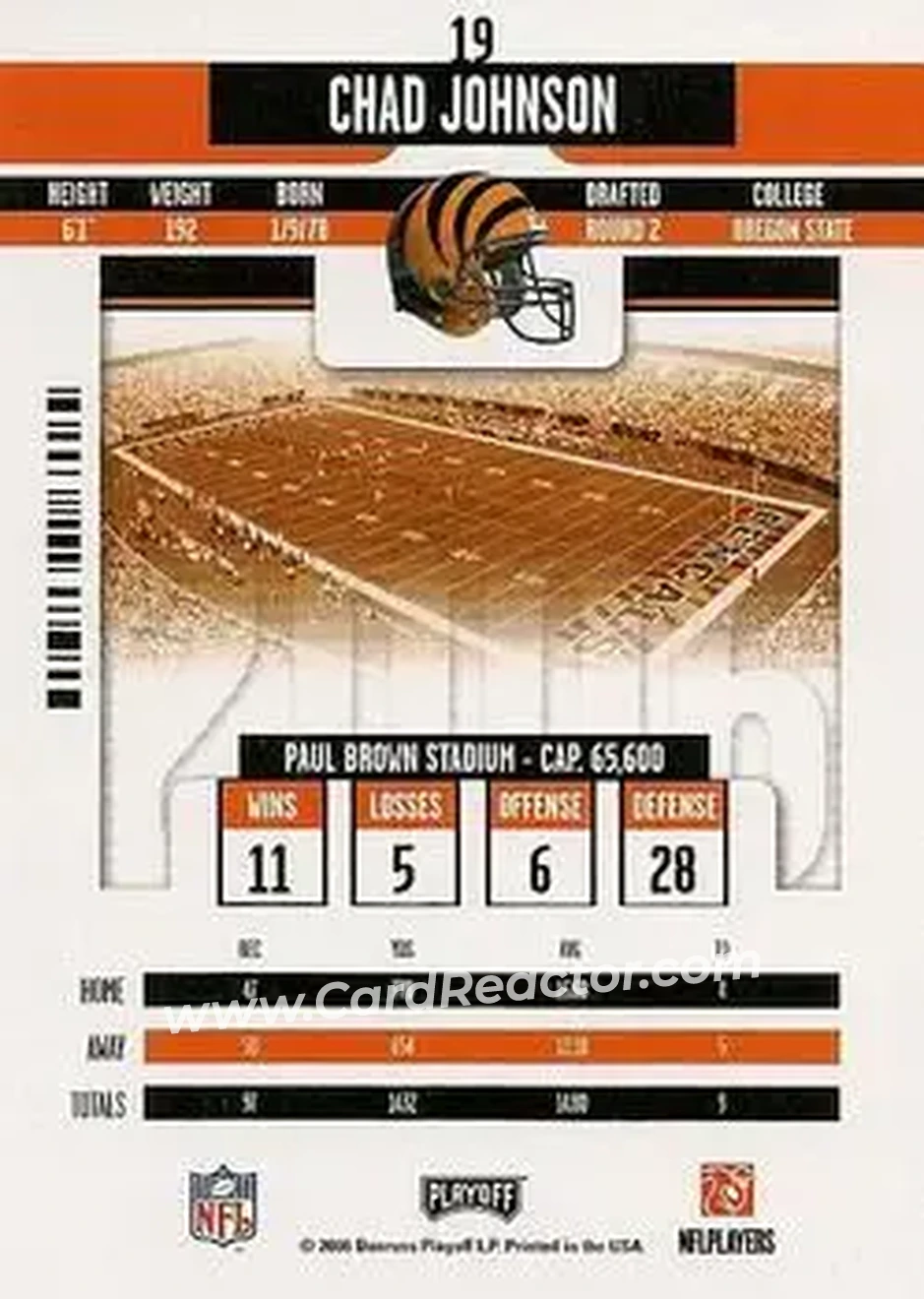 2006 Playoff Contenders #19 - Chad Ochocinco - Cincinnati Bengals - Back