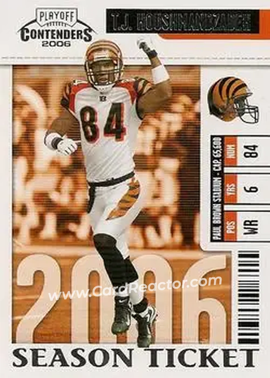 2006 Playoff Contenders #21 - T.J. Houshmandzadeh - Cincinnati Bengals - Front 2006 Playoff Contenders #21 - T.J. Houshmandzadeh - Cincinnati Bengals - Front