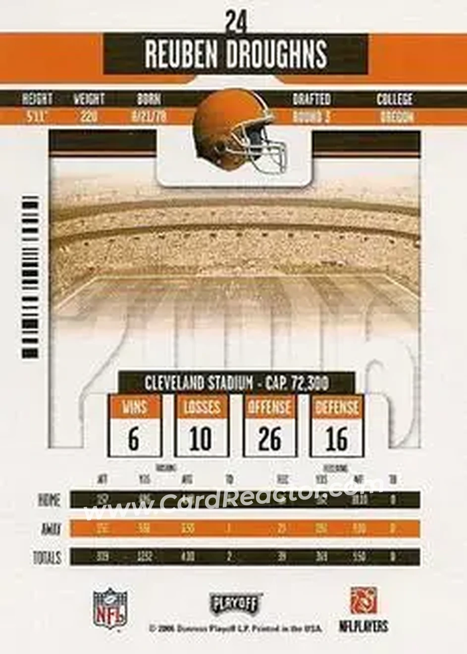 2006 Playoff Contenders #24 - Reuben Droughns - Cleveland Browns - Back