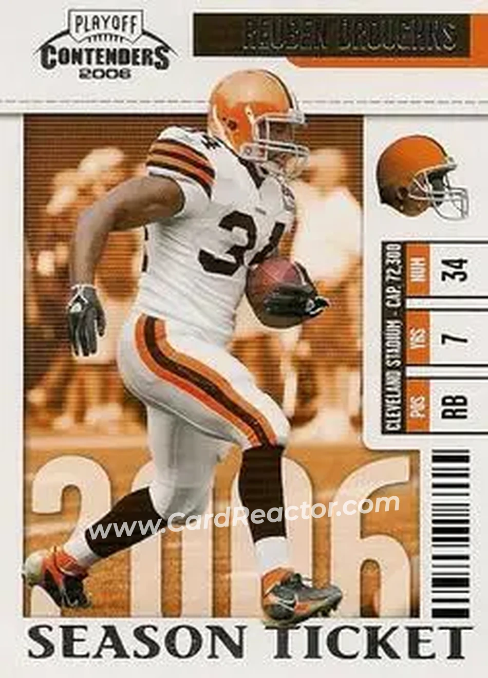 2006 Playoff Contenders #24 - Reuben Droughns - Cleveland Browns - Front