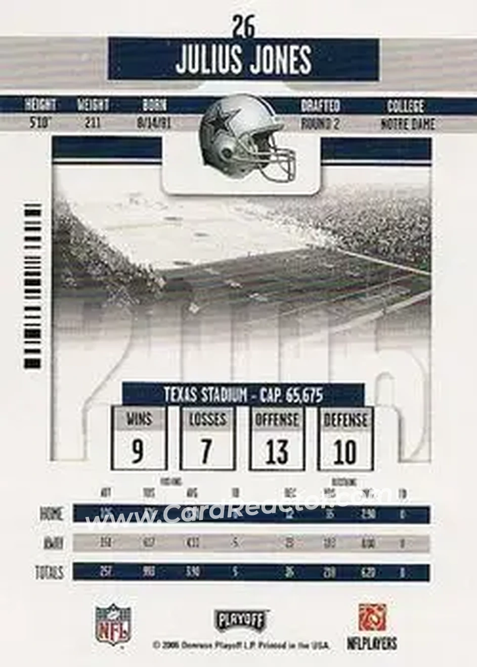 2006 Playoff Contenders #26 - Julius Jones - Dallas Cowboys - Back