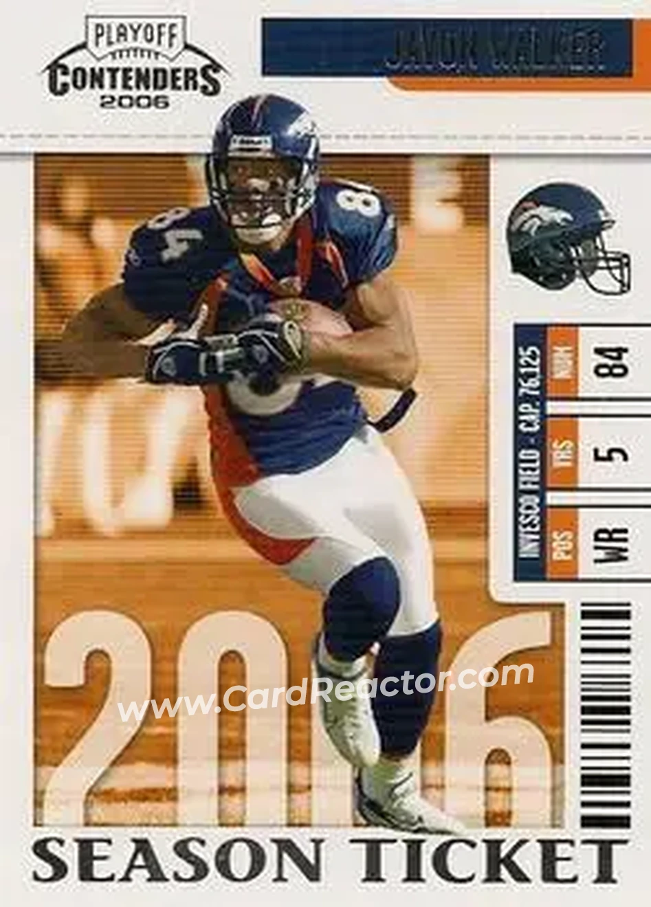 2006 Playoff Contenders #29 - Javon Walker - Denver Broncos - Front