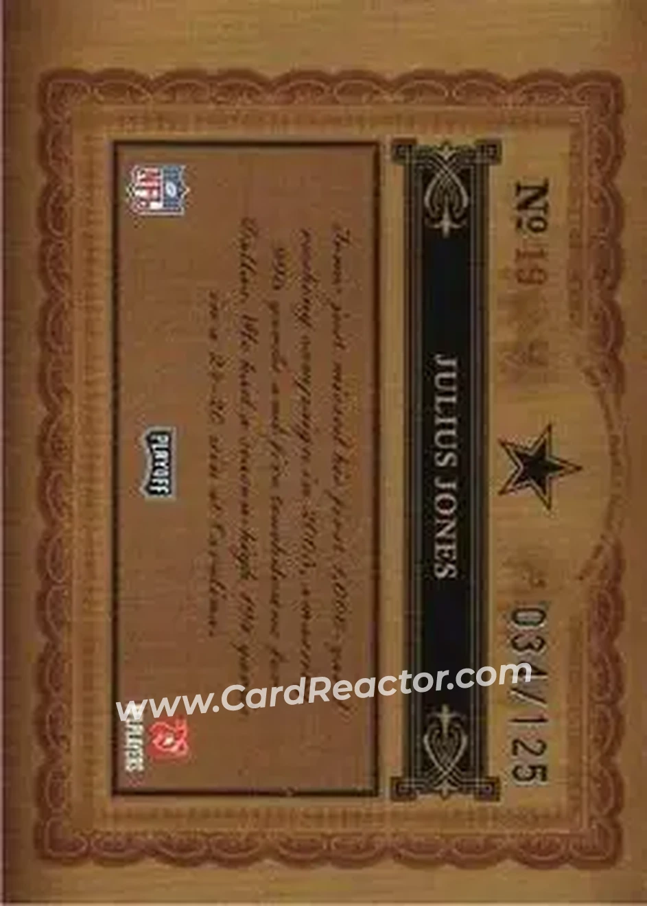 2006 Playoff National Treasures #19 - Julius Jones - Dallas Cowboys - Back
