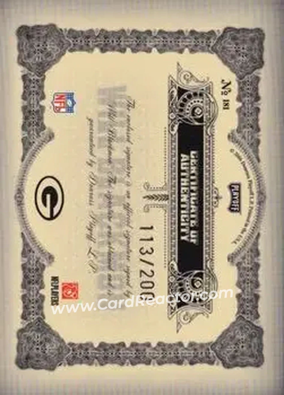 2006 Playoff National Treasures #181 - Will Blackmon - Green Bay Packers - Back 2006 Playoff National Treasures #181 - Will Blackmon - Green Bay Packers - Back