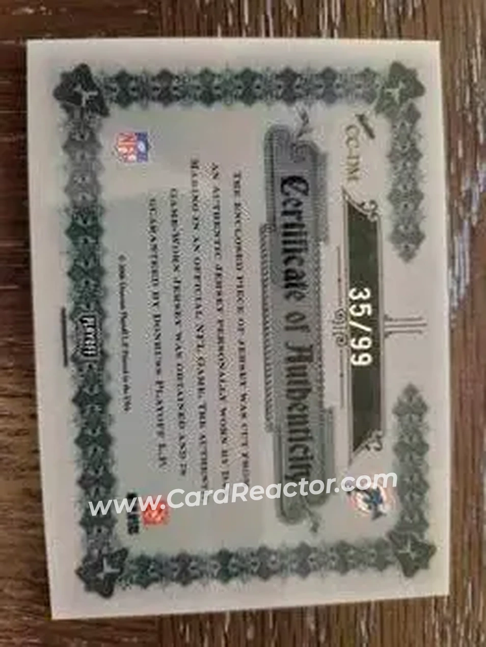 2006 Playoff National Treasures - Canton Classics Materials #CC-DM - Dan Marino - Miami Dolphins - Back