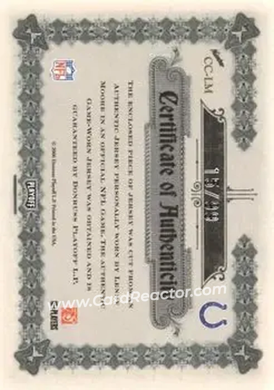 2006 Playoff National Treasures - Canton Classics Materials #CC-LM - Lenny Moore - Baltimore Colts - Back