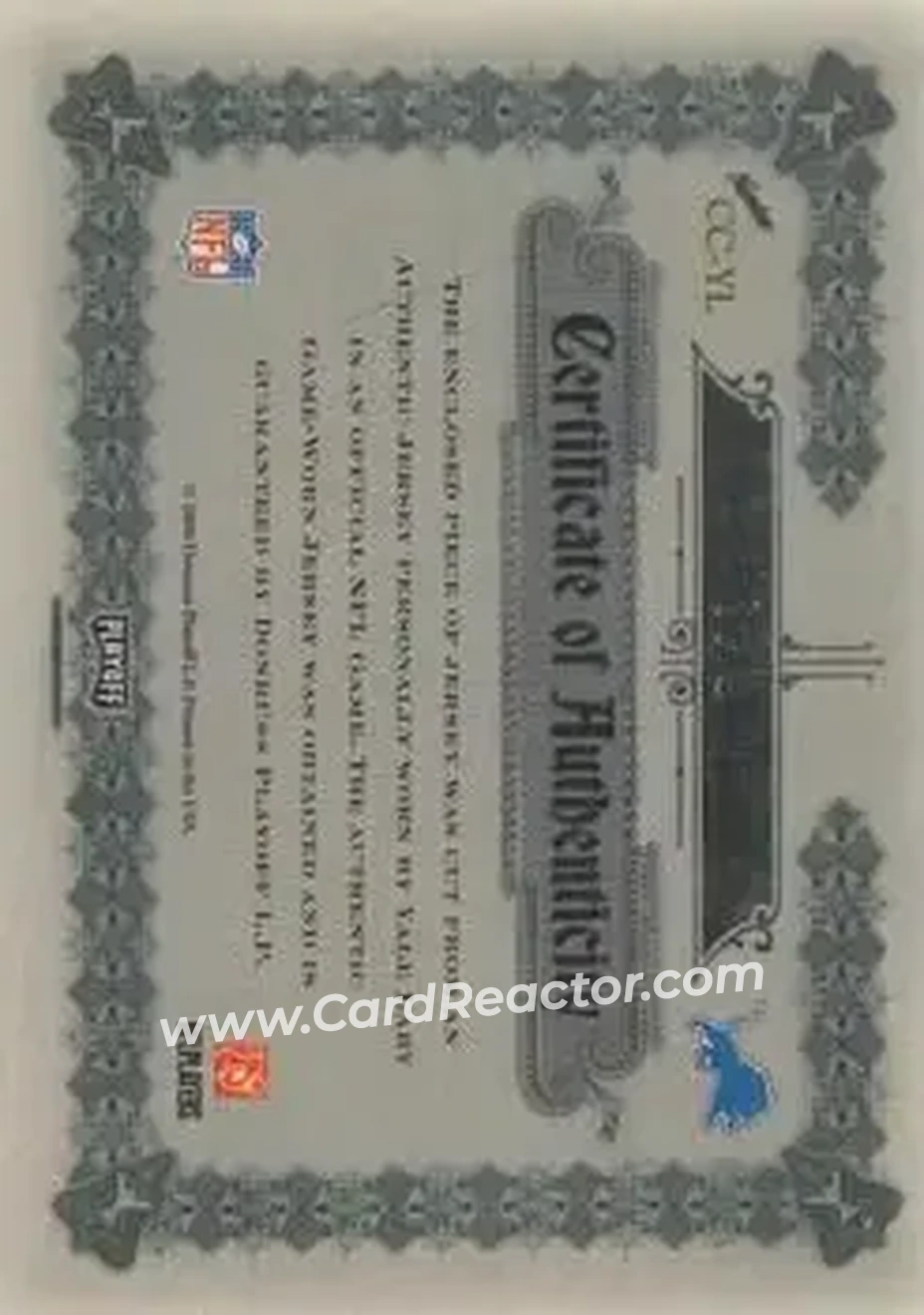 2006 Playoff National Treasures - Canton Classics Materials Jumbo Jerseys #CC-YL - Yale Lary - Detroit Lions - Back 2006 Playoff National Treasures - Canton Classics Materials Jumbo Jerseys #CC-YL - Yale Lary - Detroit Lions - Back
