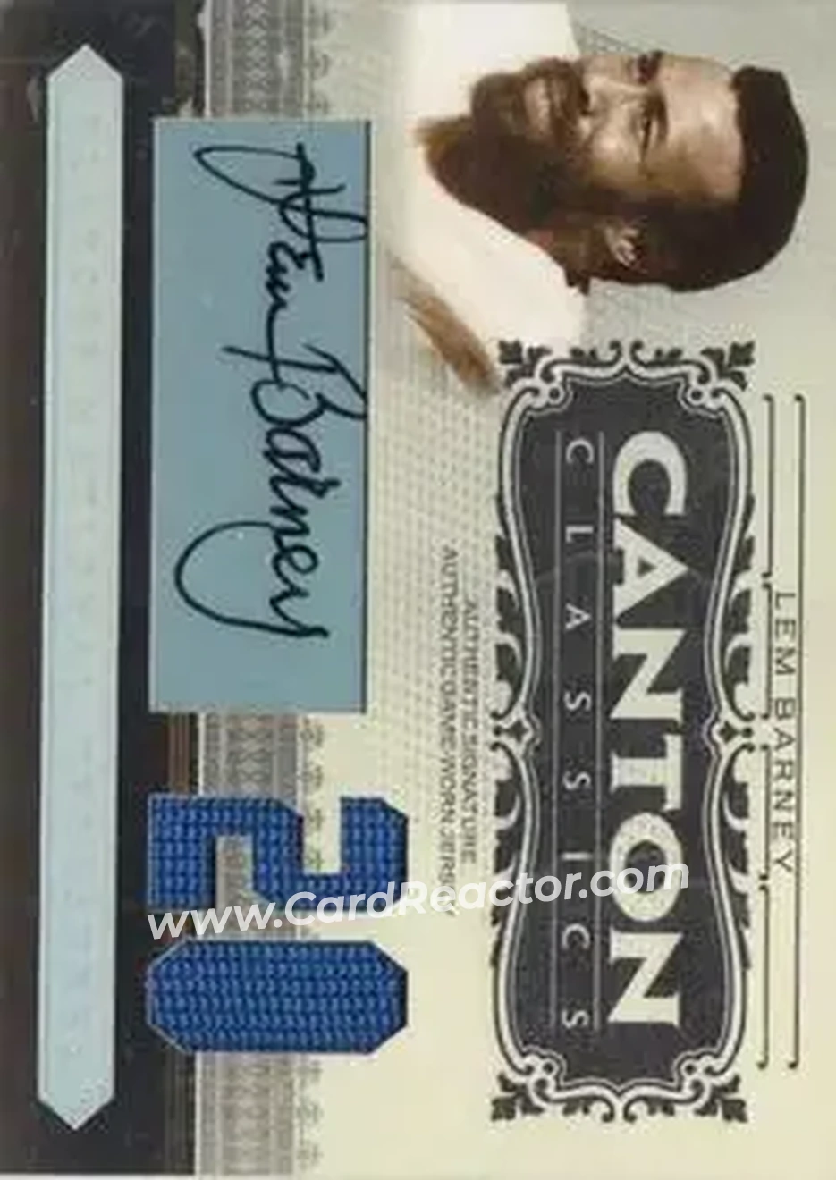 2006 Playoff National Treasures - Canton Classics Materials Signature Jersey Number #CC-LB - Lem Barney - Detroit Lions - Front 2006 Playoff National Treasures - Canton Classics Materials Signature Jersey Number #CC-LB - Lem Barney - Detroit Lions - Front