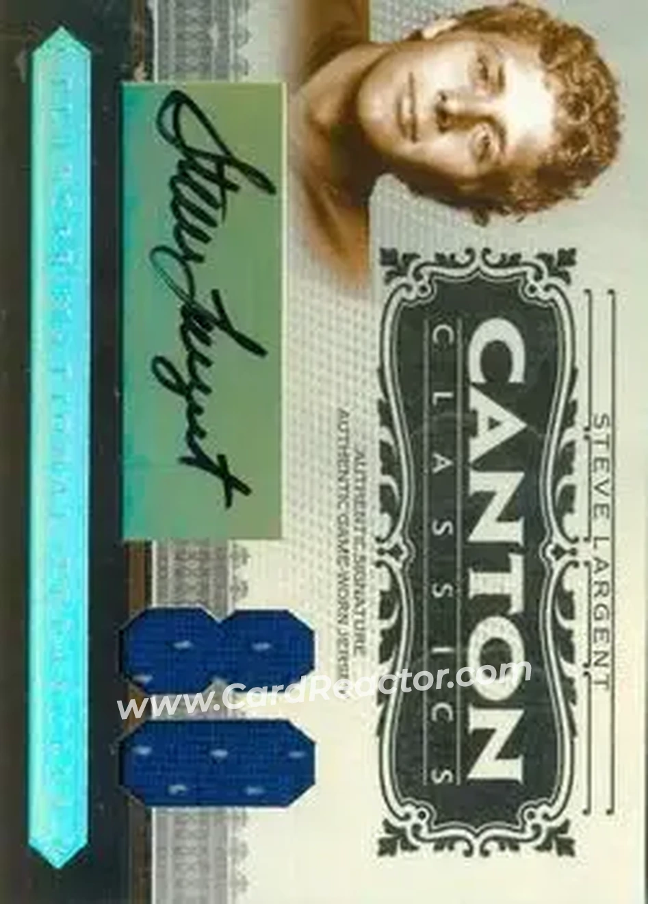 2006 Playoff National Treasures - Canton Classics Materials Signature Jersey Number #CC-SL - Steve Largent - Seattle Seahawks - Front 2006 Playoff National Treasures - Canton Classics Materials Signature Jersey Number #CC-SL - Steve Largent - Seattle Seahawks - Front